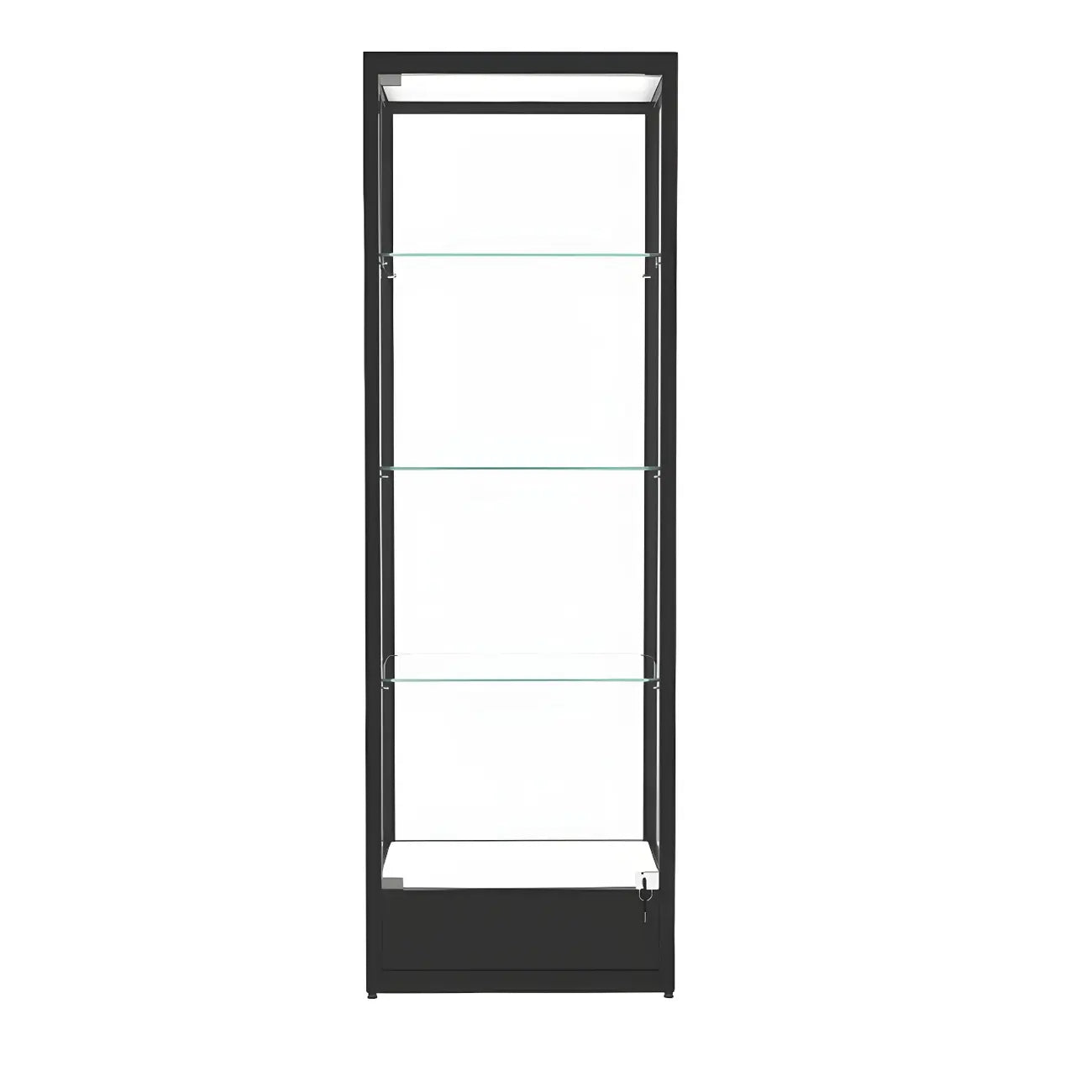 Vitrine moderne en verre noir avec étagères réglables
