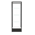 Vitrine moderne en verre noir avec étagères réglables