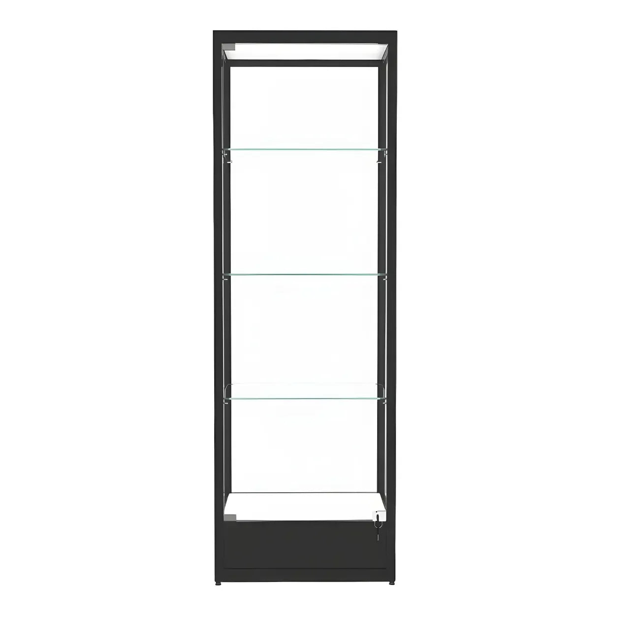 Vitrine moderne en verre noir avec étagères réglables