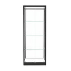Vitrine moderne en verre noir avec étagères réglables