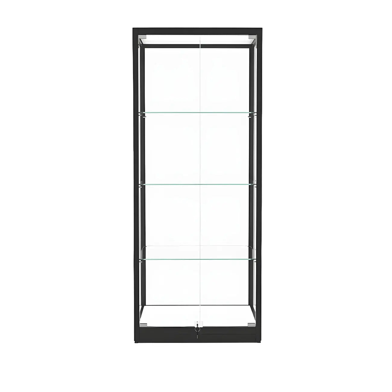 Vitrine moderne en verre noir avec étagères réglables