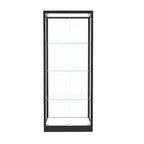 Vitrine moderne en verre noir avec étagères réglables