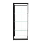 Vitrine moderne en verre noir avec étagères réglables