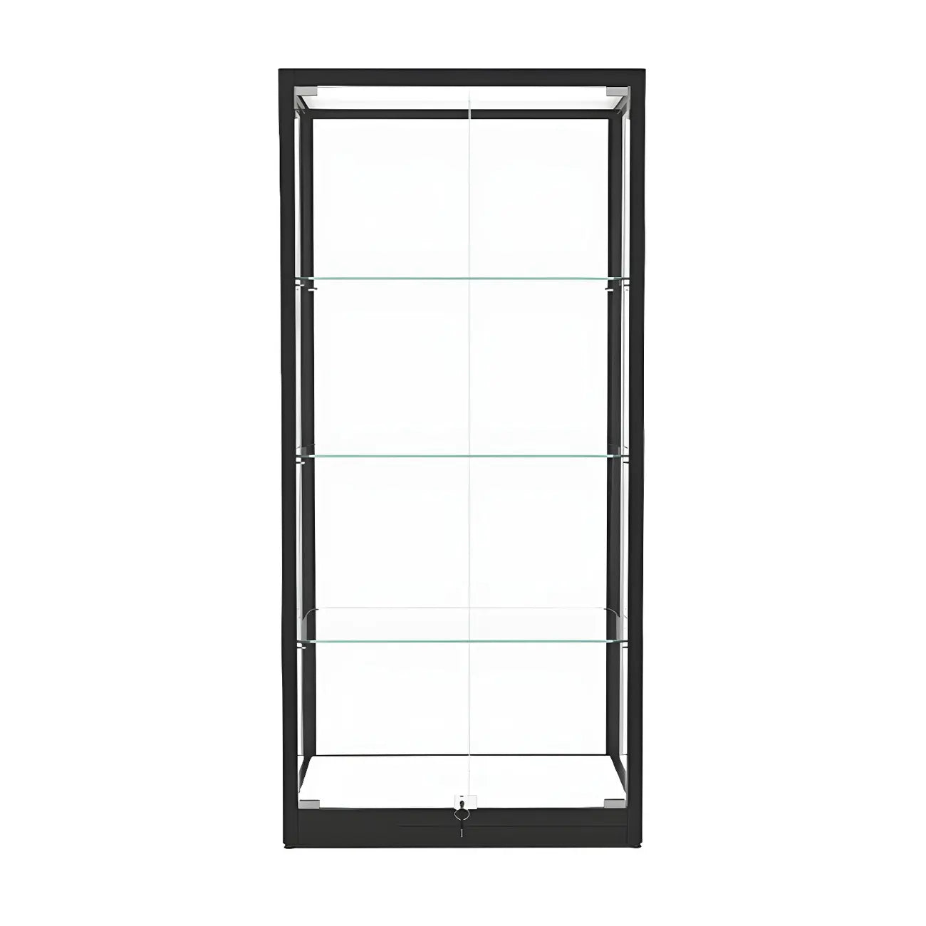 Vitrine moderne en verre noir avec étagères réglables