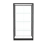 Vitrine moderne en verre noir avec étagères réglables