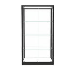 Vitrine moderne en verre noir avec étagères réglables