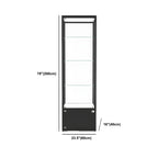 Vitrine moderne en verre noir avec étagères réglables