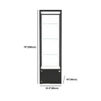 Vitrine moderne en verre noir avec étagères réglables