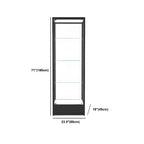 Vitrine moderne en verre noir avec étagères réglables
