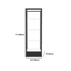 Vitrine moderne en verre noir avec étagères réglables