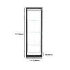 Vitrine moderne en verre noir avec étagères réglables