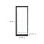 Vitrine moderne en verre noir avec étagères réglables