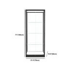 Vitrine moderne en verre noir avec étagères réglables