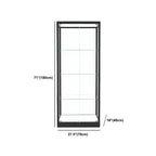 Vitrine moderne en verre noir avec étagères réglables