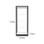 Vitrine moderne en verre noir avec étagères réglables