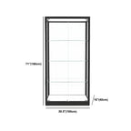Vitrine moderne en verre noir avec étagères réglables