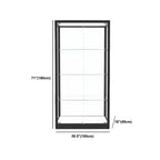 Vitrine moderne en verre noir avec étagères réglables