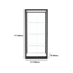 Vitrine moderne en verre noir avec étagères réglables