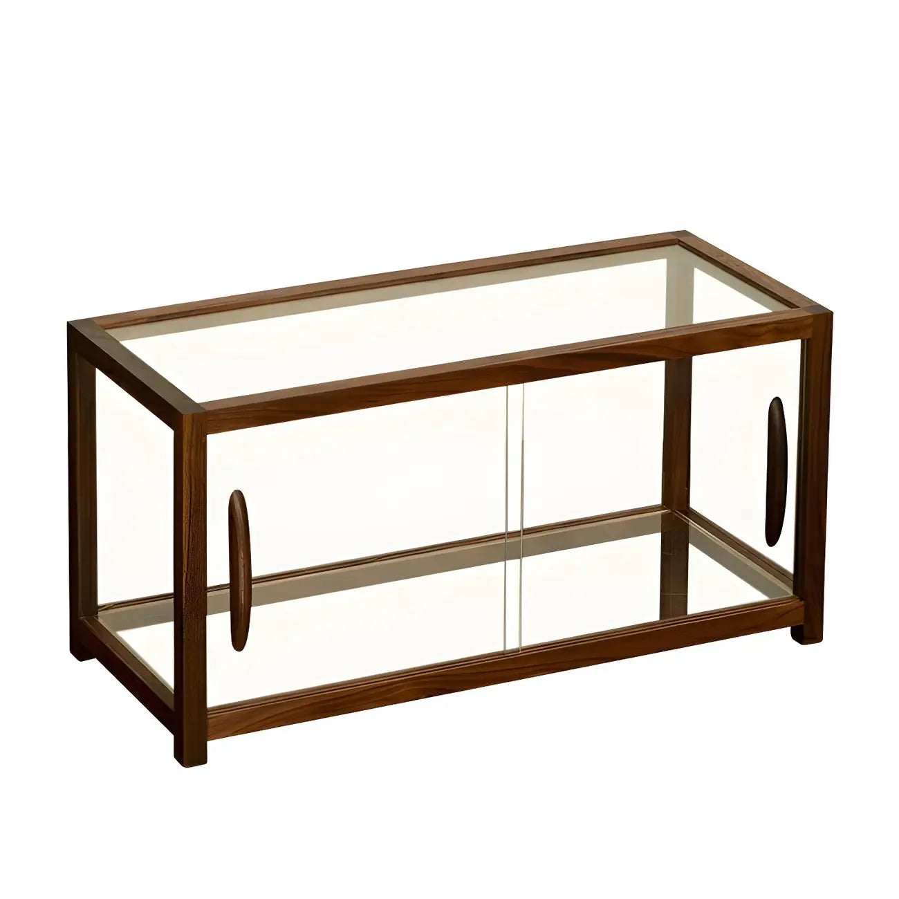 Élégante vitrine de table en bois avec portes coulissantes