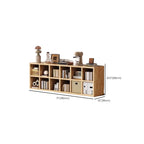 Bibliothèque horizontale moderne en bois à 8 cubes, finition naturelle