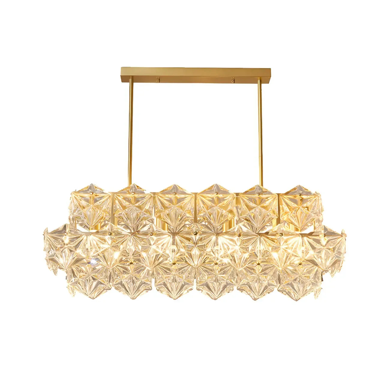Suspension élégante en cristal doré pour la cuisine