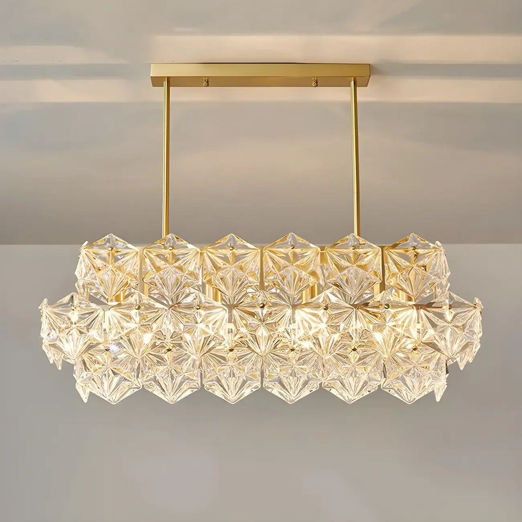 Suspension élégante en cristal doré pour la cuisine
