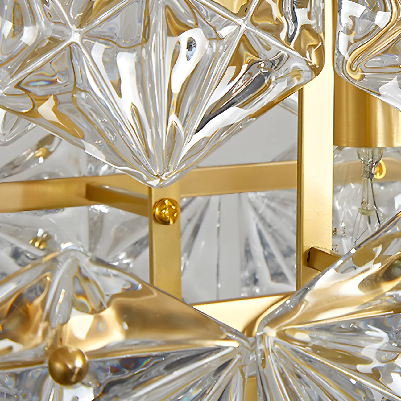 Suspension élégante en cristal doré pour la cuisine
