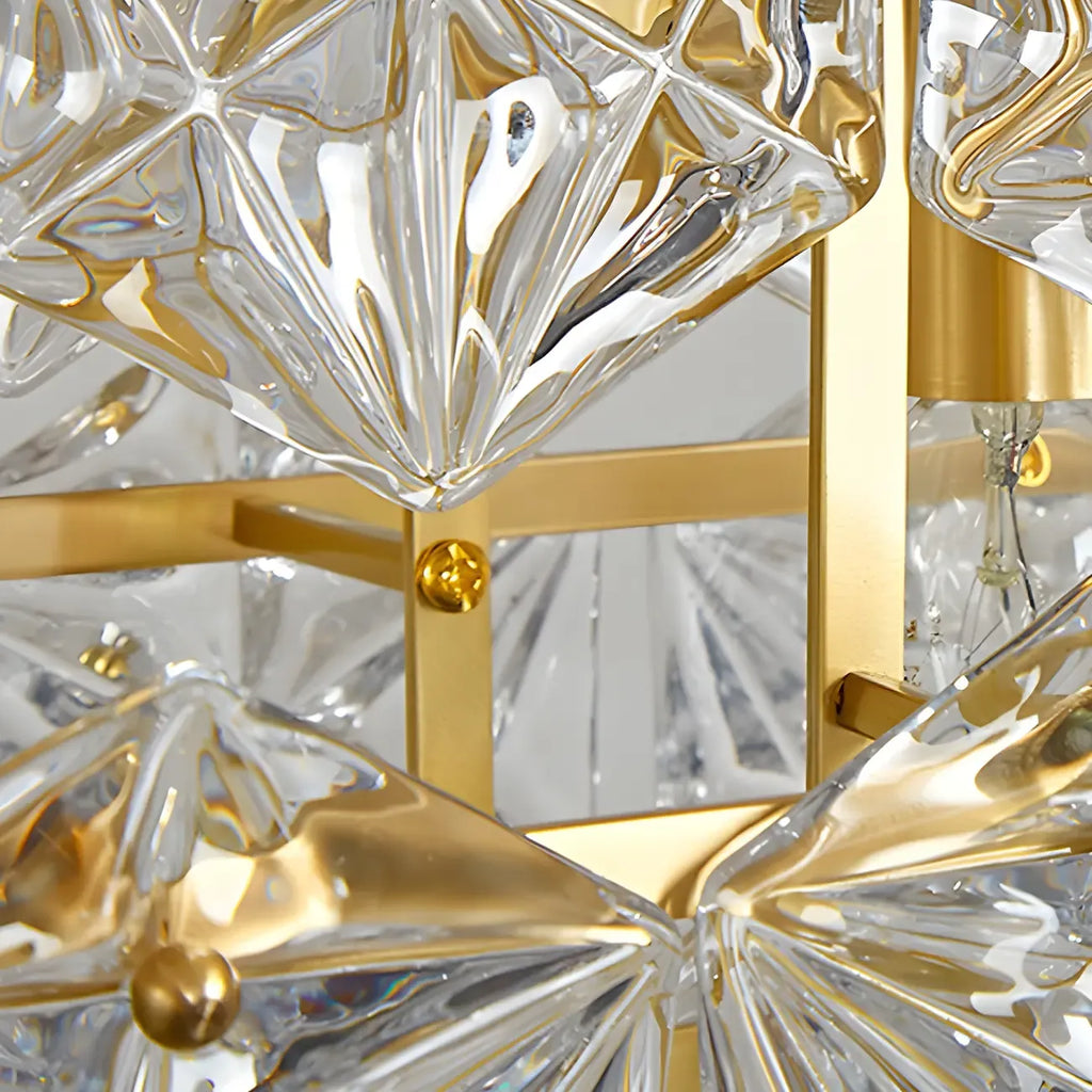 Suspension élégante en cristal doré pour la cuisine