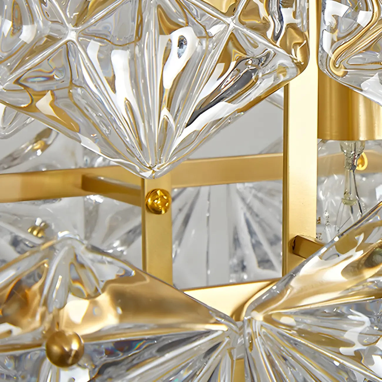 Suspension élégante en cristal doré pour la cuisine