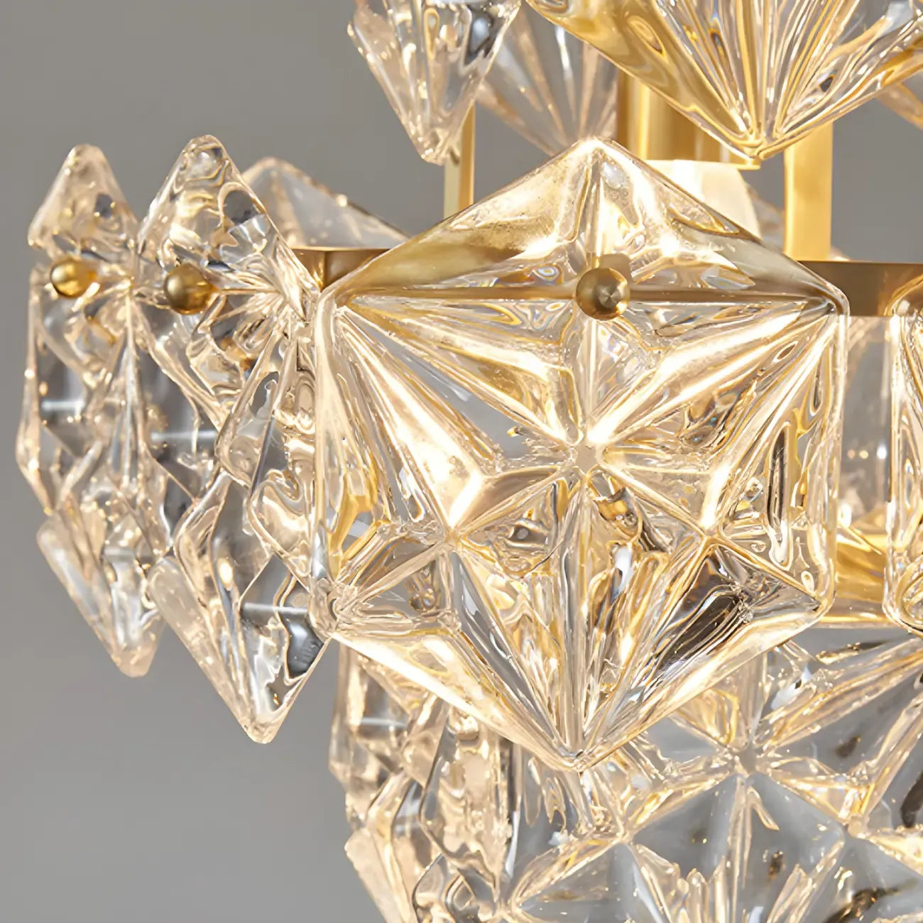Suspension élégante en cristal doré pour la cuisine