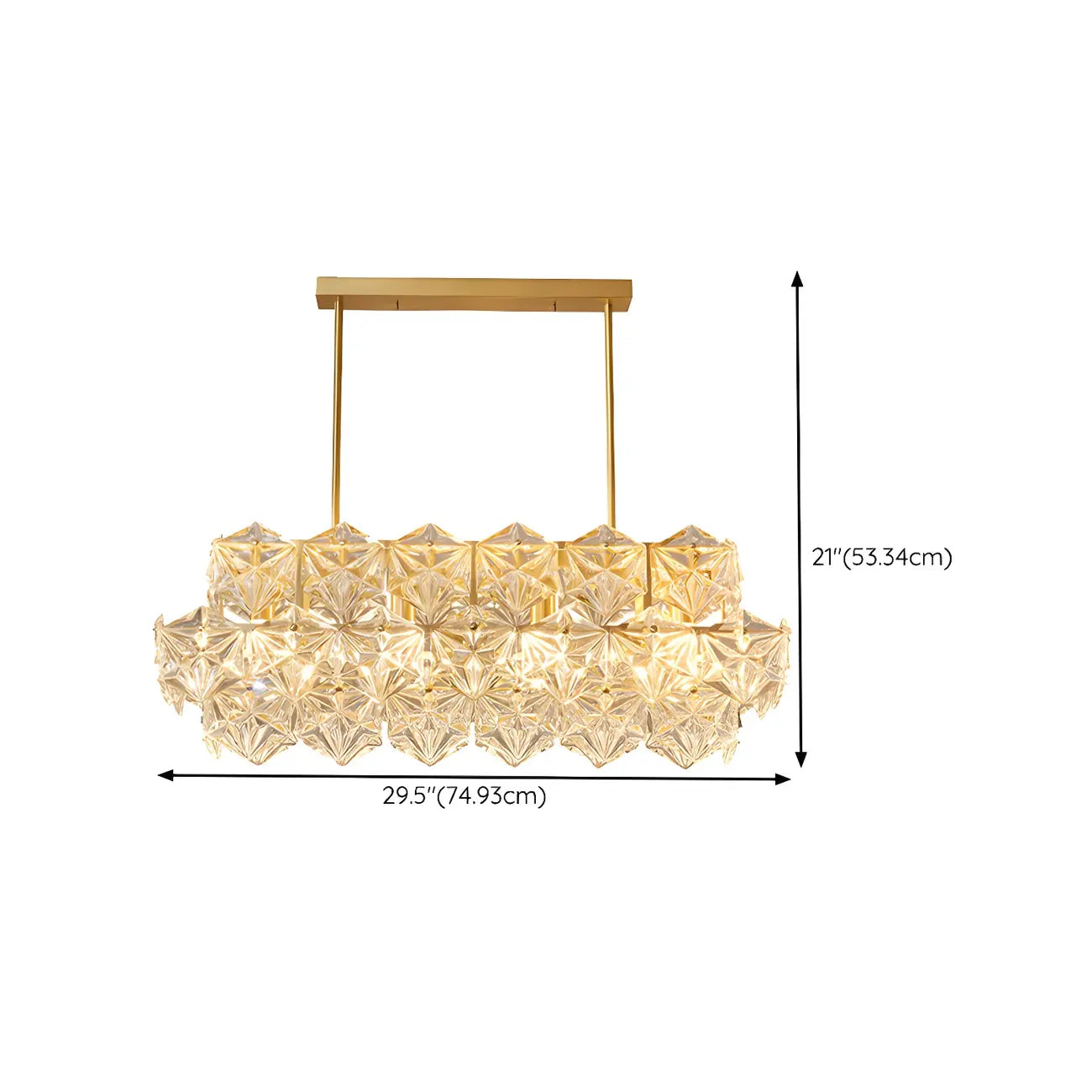 Suspension élégante en cristal doré pour la cuisine