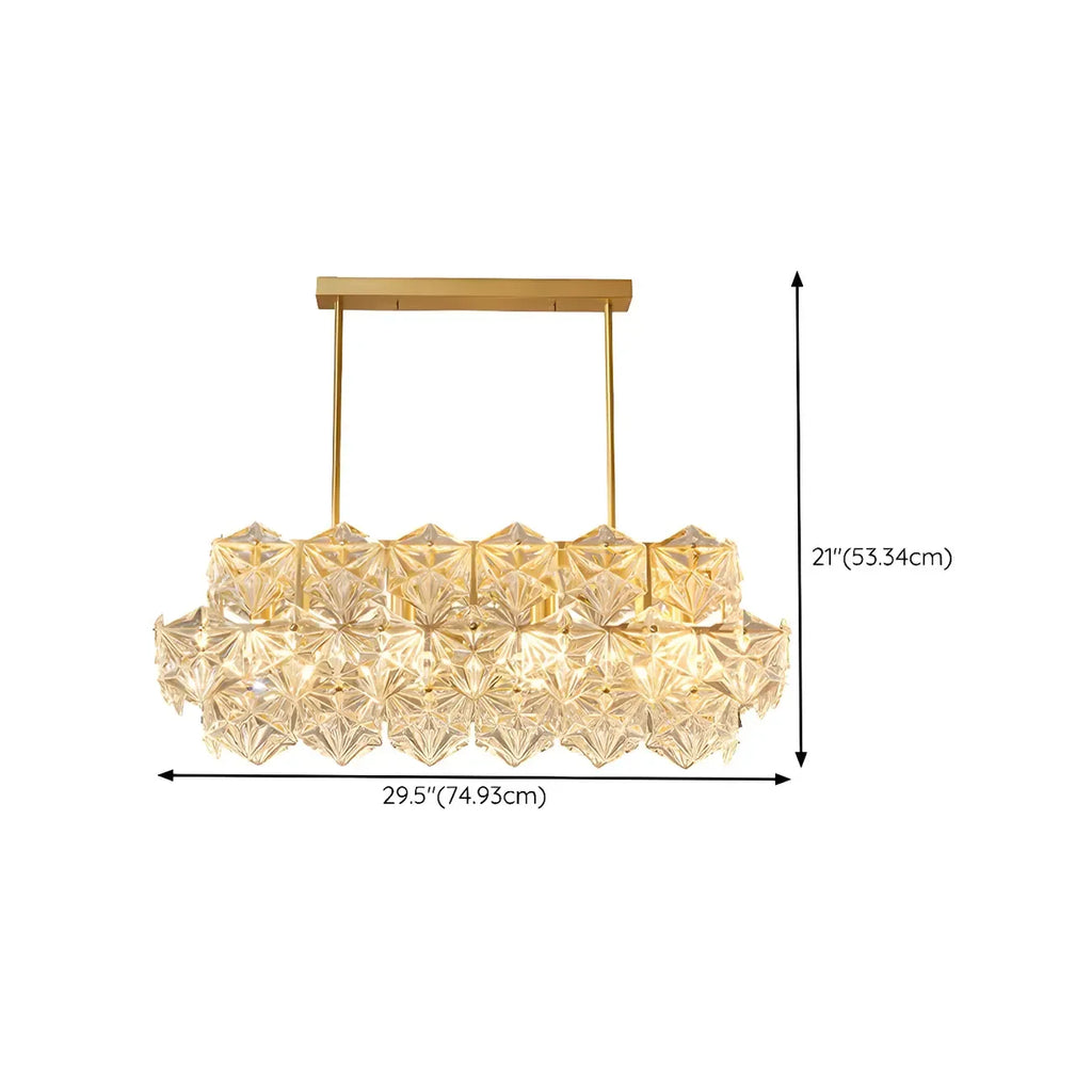 Suspension élégante en cristal doré pour la cuisine