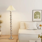 Lampadaire décoratif moderne à boules empilées avec abat-jour en tissu