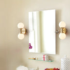 Applique murale moderne dorée à double globe en verre pour salle de bain