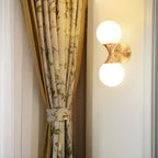 Applique murale moderne dorée à double globe en verre pour salle de bain