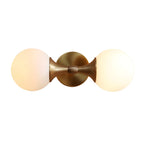 Applique murale moderne dorée à double globe en verre pour salle de bain