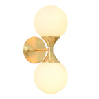 Applique murale moderne dorée à double globe en verre pour salle de bain