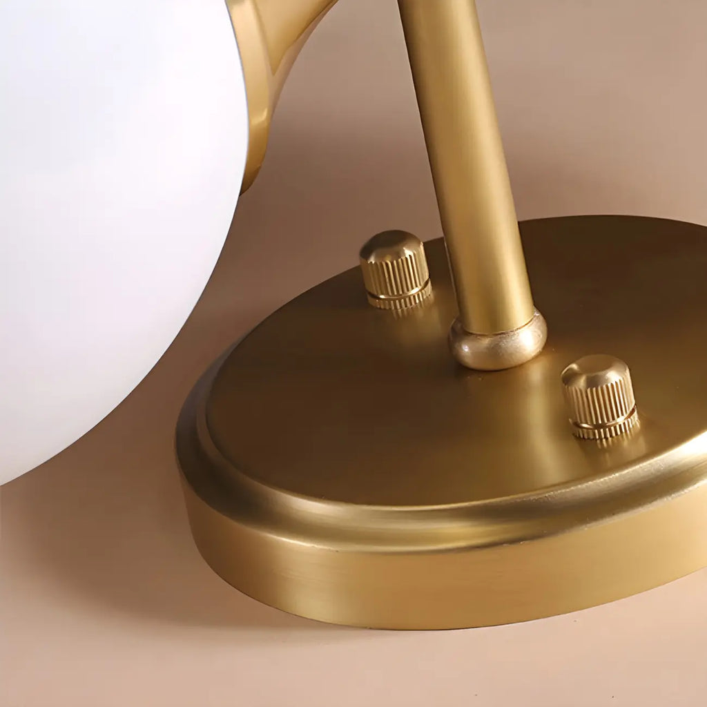 Applique murale moderne dorée à double globe en verre pour salle de bain