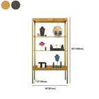 Vitrine avec étagère en verre transparent et cadre en métal noir