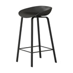 Tabouret de bar ergonomique au design élégant et contemporain en métal noir