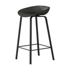 Tabouret de bar ergonomique au design élégant et contemporain en métal noir