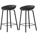 Tabouret de bar ergonomique au design élégant et contemporain en métal noir