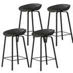 Tabouret de bar ergonomique au design élégant et contemporain en métal noir