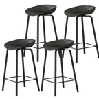 Tabouret de bar ergonomique au design élégant et contemporain en métal noir