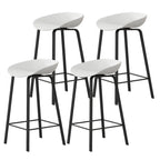 Tabouret de bar ergonomique au design élégant et contemporain en métal noir