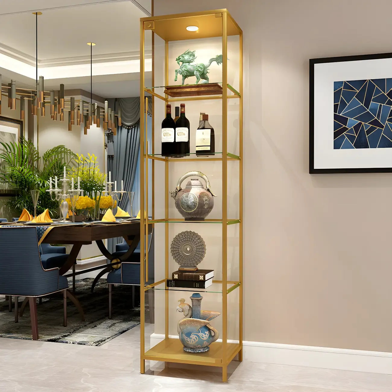 Vitrine Glam Black Standard avec portes vitrées