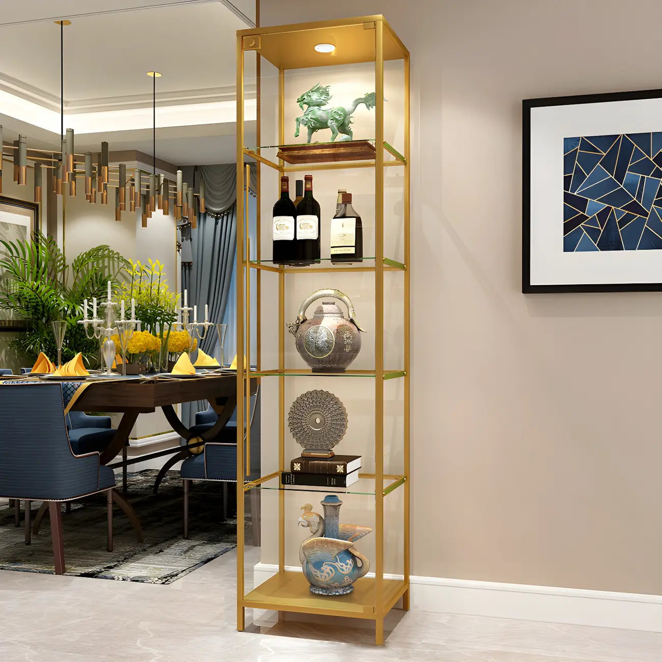 Vitrine Glam Black Standard avec portes vitrées