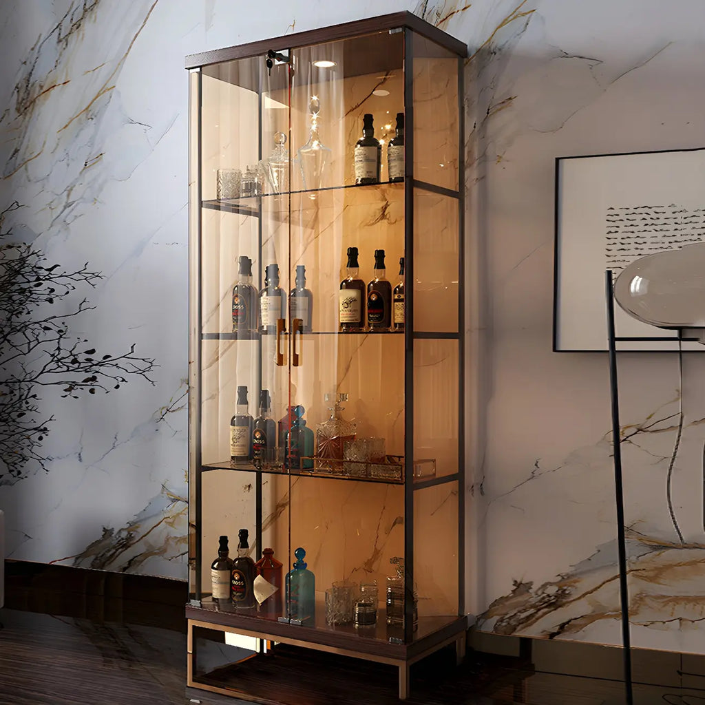 Vitrine Glam Black Standard avec portes vitrées