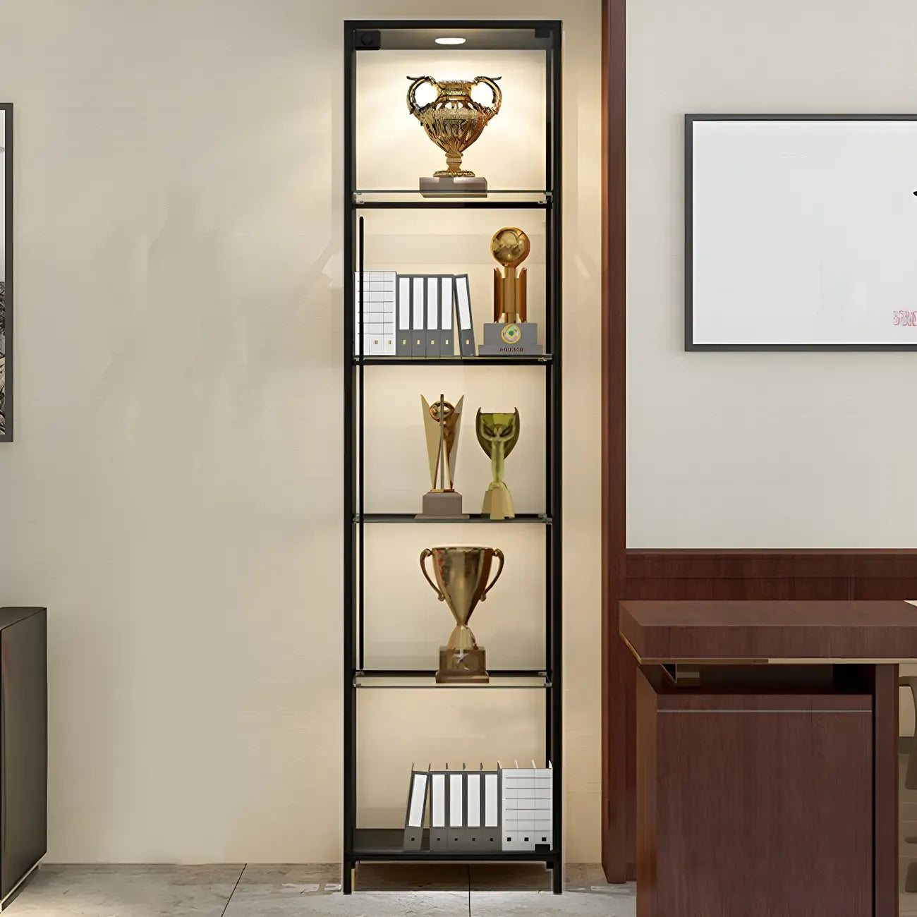 Vitrine Glam Black Standard avec portes vitrées