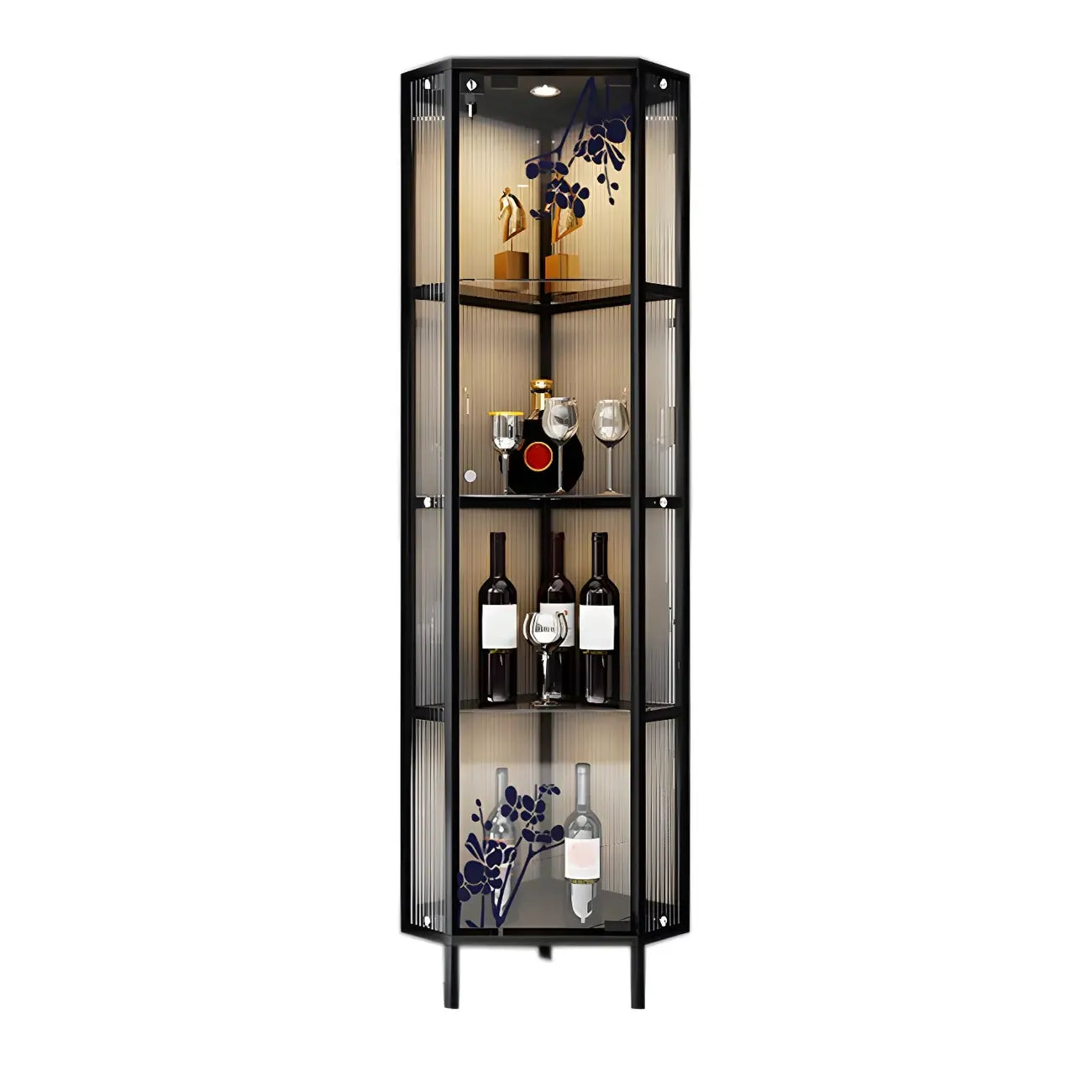 Vitrine Glam Black Standard avec portes vitrées